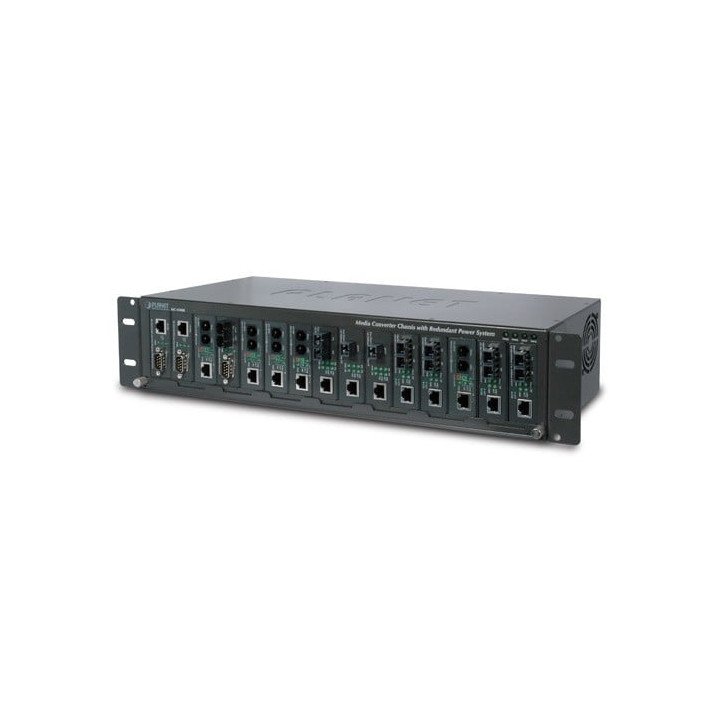 PLANET MC-1500R48 15 slotu 19" mediju pārveidotāju šasija