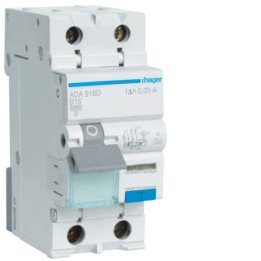 Hager ADA916D RCBO 16A 30mA A tips 6kA