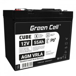 Green Cell AGM12V55AH-J 12V 55Ah AGM Akumulators IP54