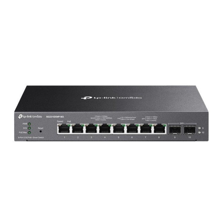 TP-LINK SG2210XMP-M2 Omada 8 portu 2.5GbE PoE+ slēdzis