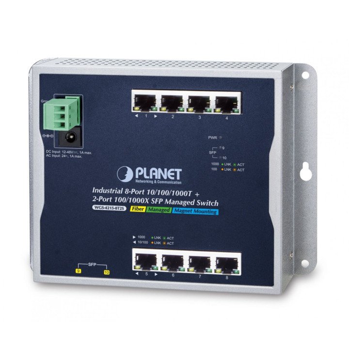 PLANET WGS-4215-8T2S управляемый гигабитный коммутатор 8+2 SFP