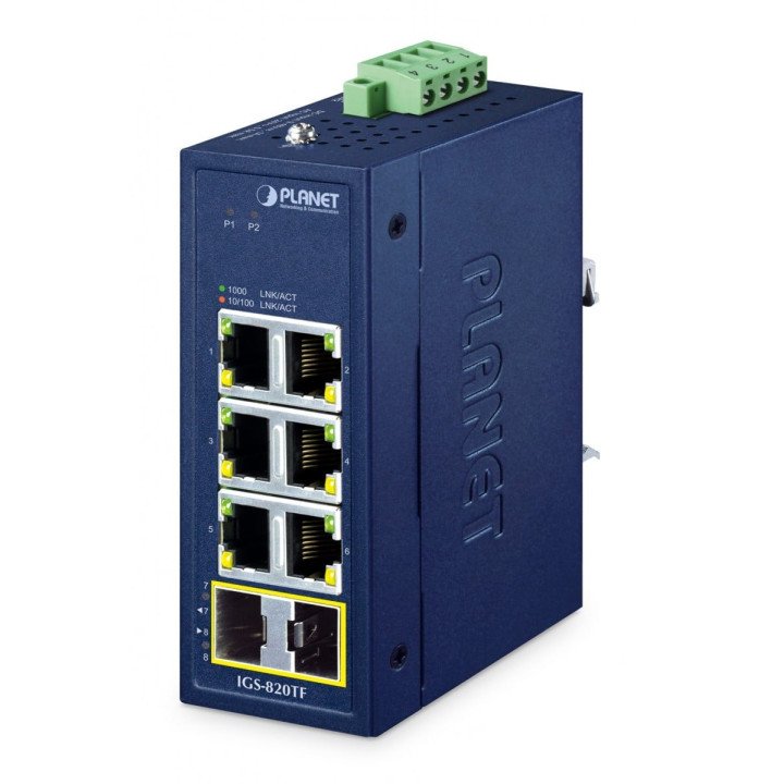 PLANET IGS-820TF 8-портовый Gigabit неуправляемый коммутатор IP30