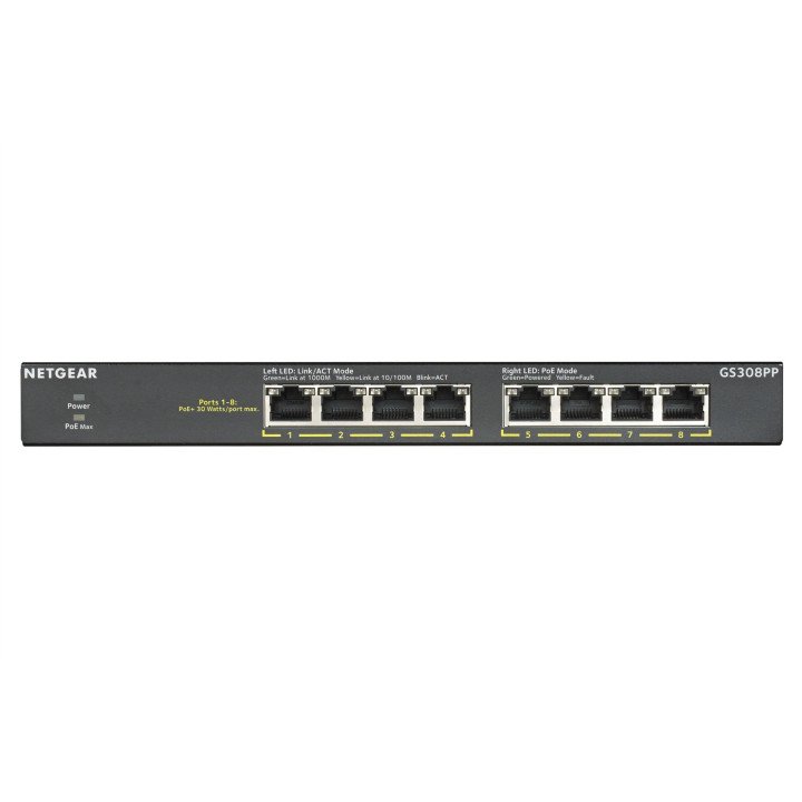 Netgear GS308PP-100EUS 8-портовый Gigabit PoE+ коммутатор