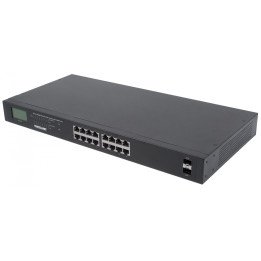 Intellinet 561259 16 portu Gigabit PoE+ slēdzis LCD SFP