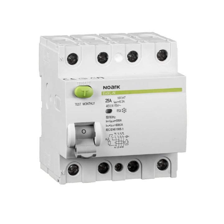 Noark 108367 RCCB 4P 63A 100mA тип A 6kA