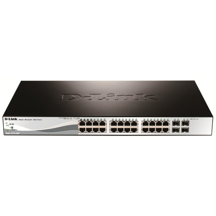 D-Link DGS-1210-28P pārvaldīts PoE slēdzis 24 porti Gigabit