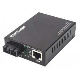 Intellinet 508209 Gigabitu PoE+ mediju pārveidotājs RJ45 uz SC 20km