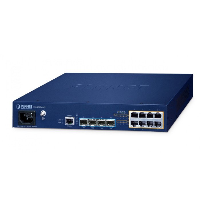 PLANET SGS-6310-8P4X PoE slēdzis 8 PoE+ 4 SFP+
