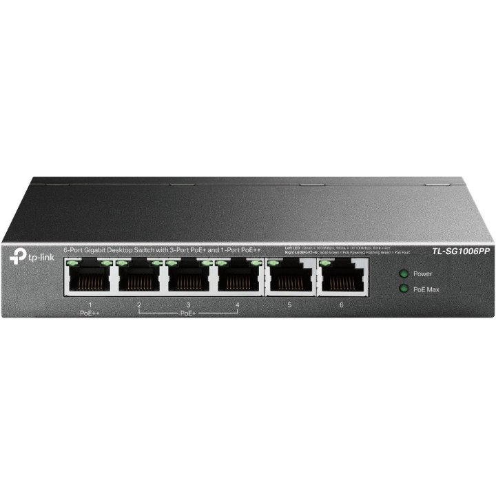 TP-Link TL-SG1006PP 6 portu Gigabit PoE+ slēdzis 65W