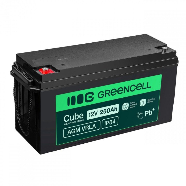 Green Cell AGM12V250AH-J 12V 250Ah AGM akumulators IP54