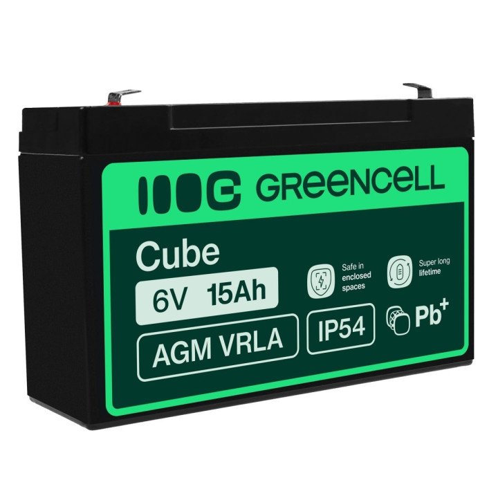 Green Cell AGM40 6V 15Ah VRLA akumulators