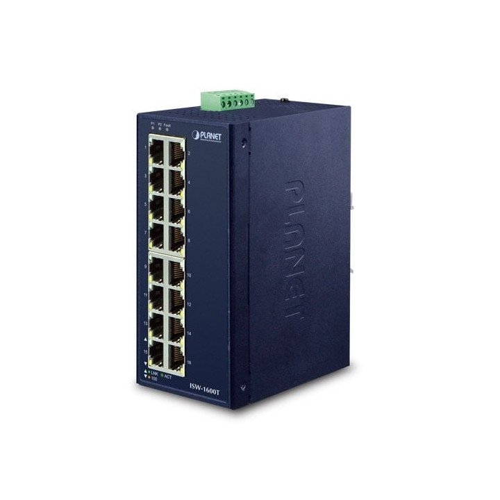 PLANET ISW-1600T 16 portu rūpnieciskais Ethernet slēdzis IP30