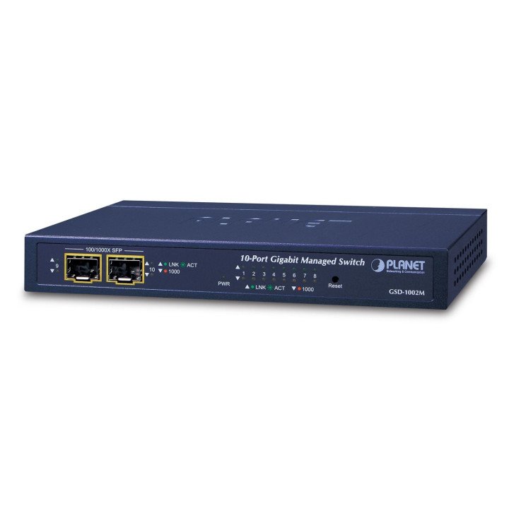 PLANET GSD-1002M Pārvaldāms 8 portu PoE slēdzis