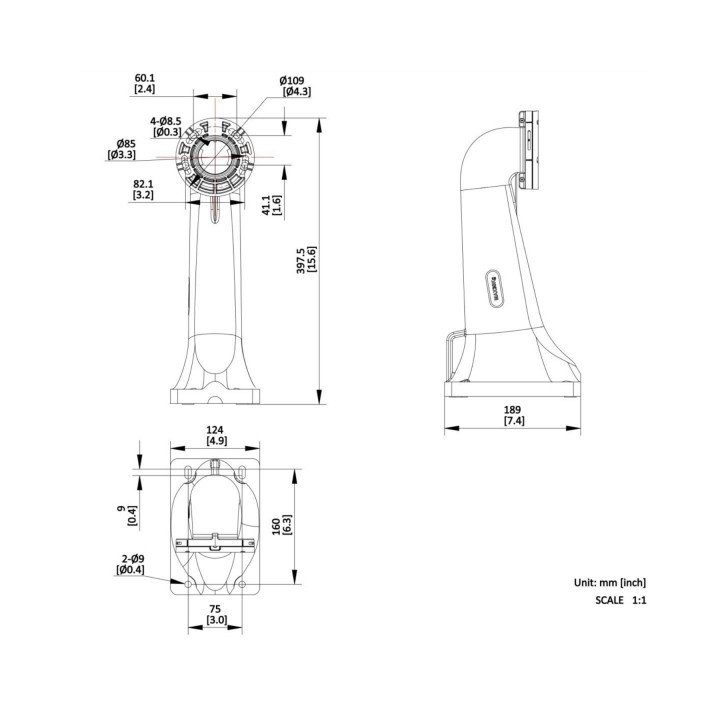 Hikvision DS-4604ZJ-PAAC Wall Mount Bracket for Security Cameras, Aluminum Alloy, White