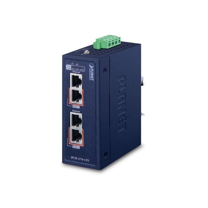 PLANET IPOE-270-12V PoE++ инжектор 180W 2 порта