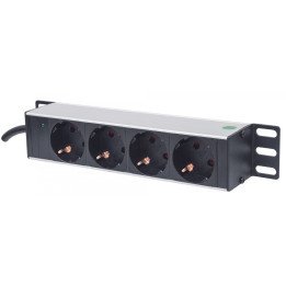 Intellinet 714020 10" 1U Rackmontažas Strāvas Sloksne 4x15A