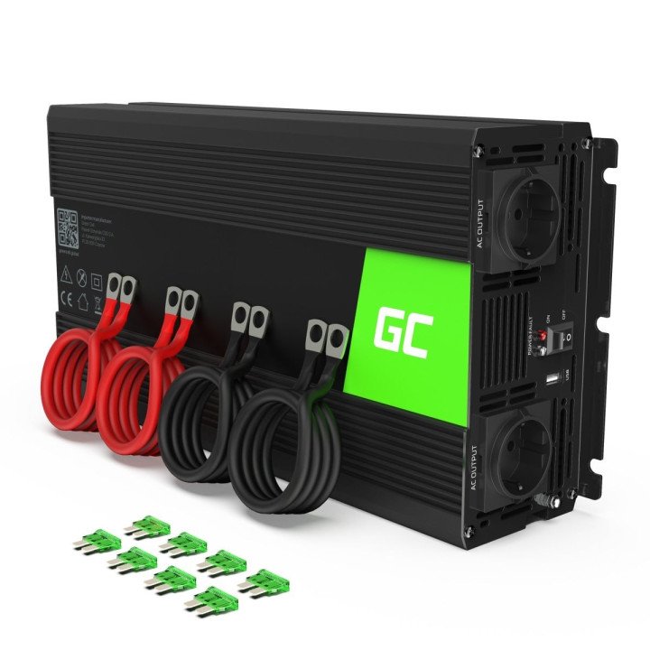 Green Cell INV15 3000Вт чистый синус инвертор 12В-230В