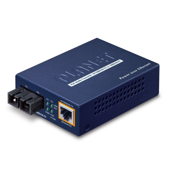 PLANET FTP-802S15 PoE mediju pārveidotājs 15km SC