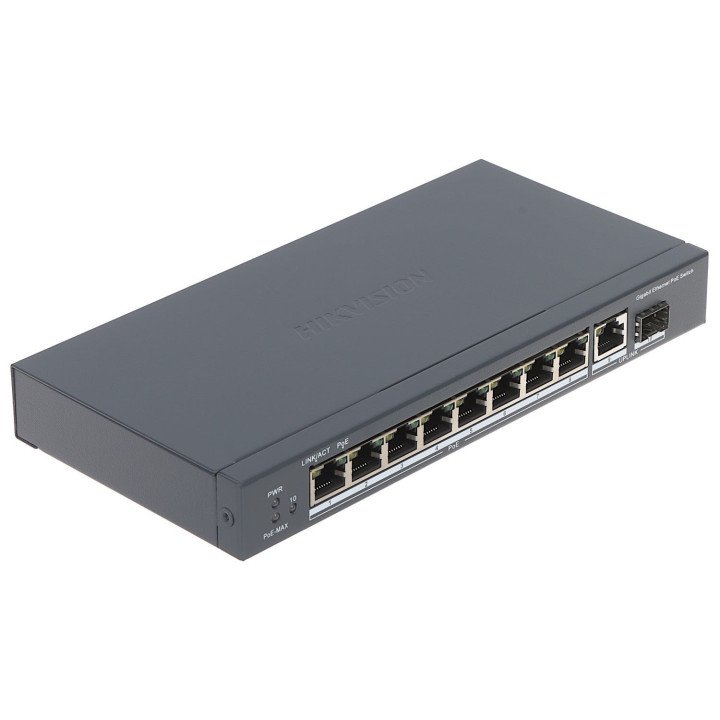 Hikvision DS-3E0510P-E 8 portu PoE slēdzis