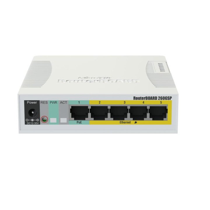 MikroTik CSS106-1G-4P-1S Pārvaldāms PoE slēdzis 6 porti Gigabitu