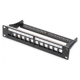 DIGITUS DN-91420 12 portu ekranēts sadales panelis 1U 10" melns