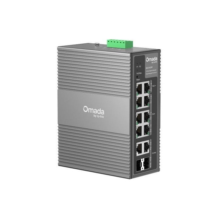 TP-LINK IES210GPP Omada 10-портовый гигабитный PoE+ коммутатор DIN-рейка