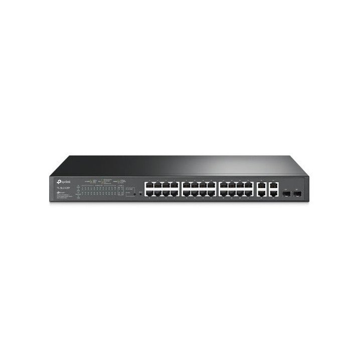 TP-Link TL-SL2428P JetStream 24-Port 10/100 Mbps + 4-Port Gigabit Smart Switch with 24-Port PoE+