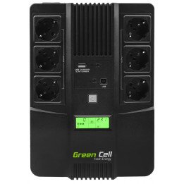 Green Cell UPS07 800ВА 480 Вт ИБП - Черный
