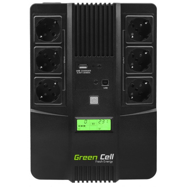 Green Cell UPS07 800ВА 480 Вт ИБП - Черный