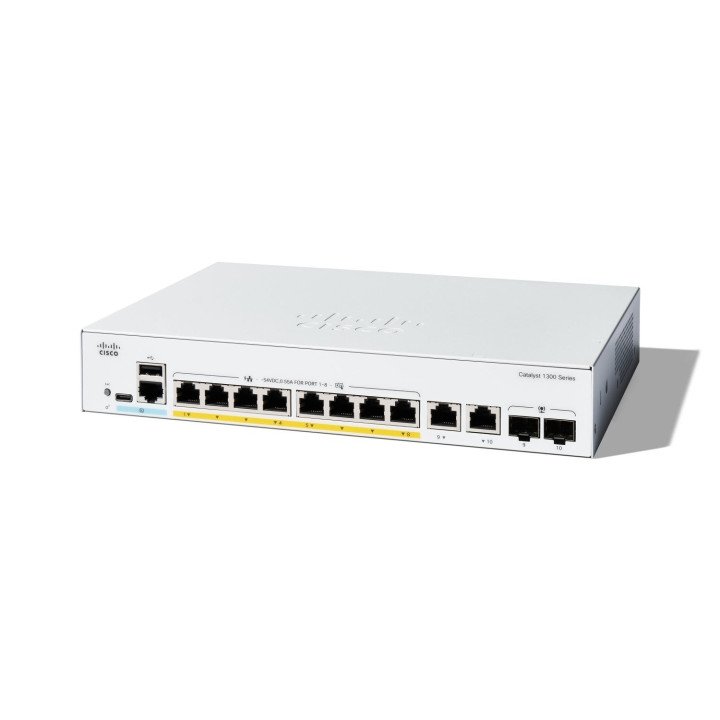 Cisco C1300-8P-E-2G Pārvaldāms PoE Gigabit slēdzis 8 porti