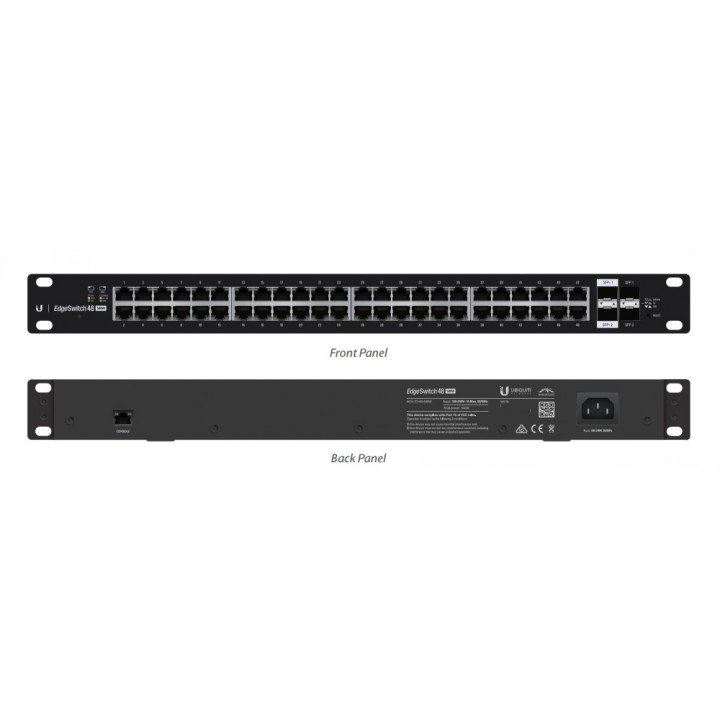 Ubiquiti ES-48-500W pārvaldīts Gigabit PoE slēdzis 48 porti 500W