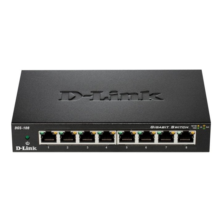 D-Link DGS-108 Gigabit Ethernet Switch - 8 Ports