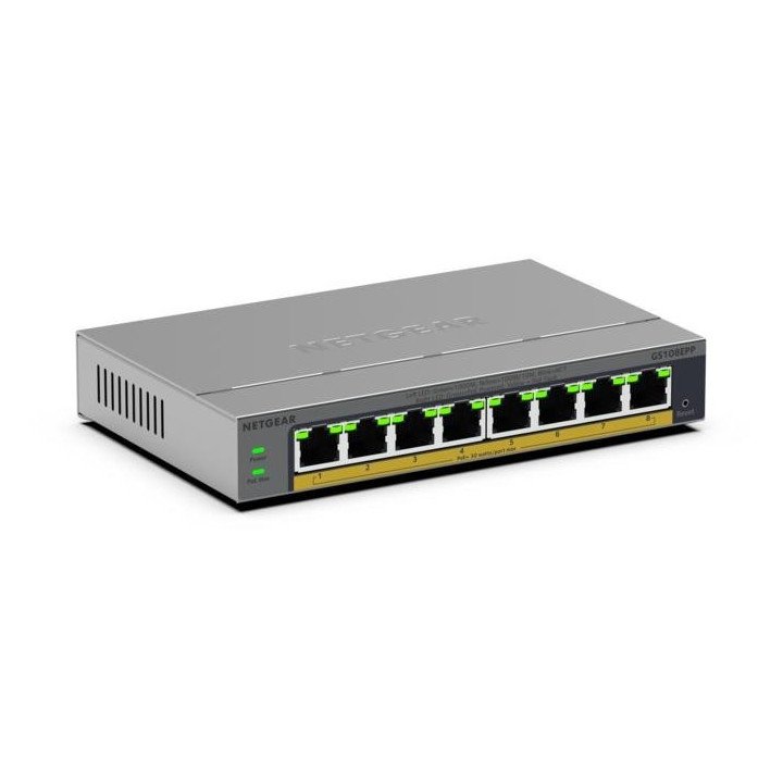 NETGEAR GS108EPP Неуправляемый PoE+ коммутатор 8 портов Gigabit 64W