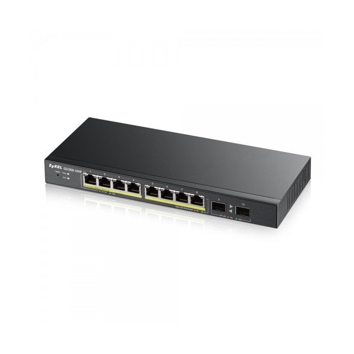 ZyXEL GS1900-8HP 8-портовый PoE+ коммутатор 70W без вентилятора