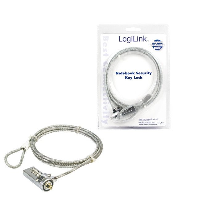 LogiLink NBS002 klēpjdatora slēdzene 1,5m ar kodu