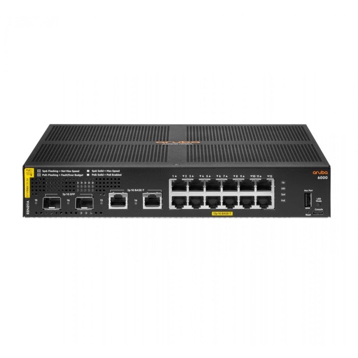 HPE Aruba 6000 R8N89A pārvaldāms 12 portu PoE+ 139W slēdzis