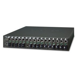 PLANET MC-1610MR48 16 slotu SNMP pārvaldīts mediju pārveidotāju korpuss -48VDC