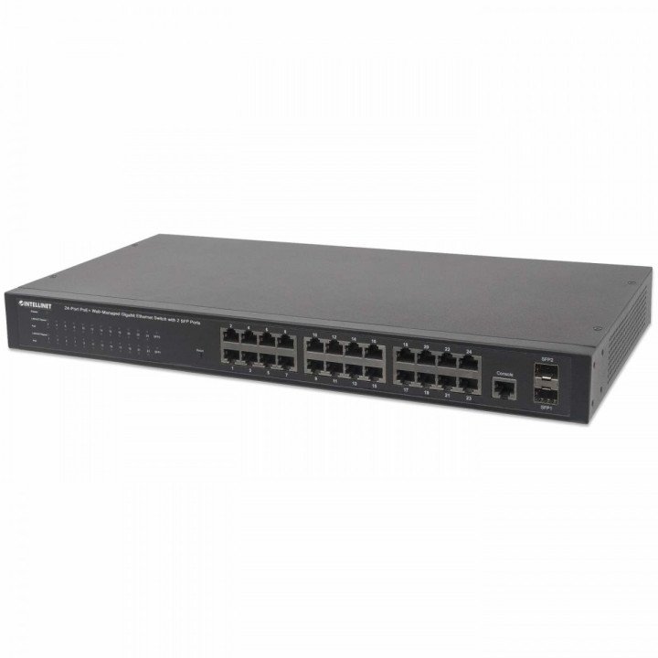 Intellinet 560559 24 portu Gigabit PoE+ pārvaldāms slēdzis