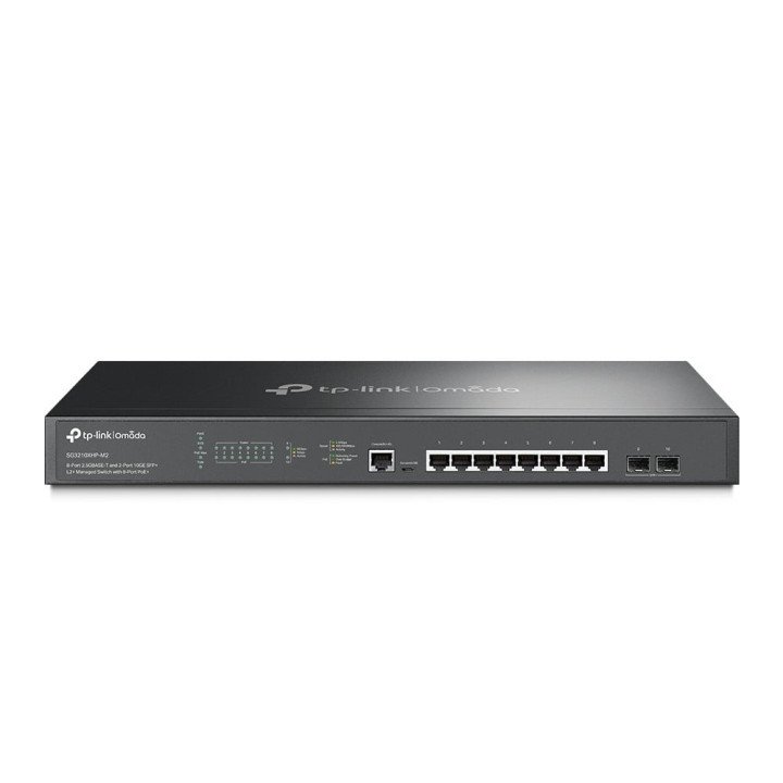 TP-Link SG3210XHP-M2 (TL-SG3210XHP-M2) JetStream 8-Port 2.5GBase-T and 2-Port 10GE SFP+ L2+ Managed Switch with 8-Port PoE+