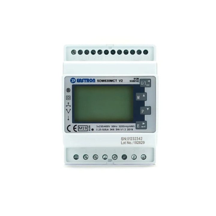 Eastron SDM630-MCT 3-fāžu enerģijas skaitītājs Modbus DIN sliede