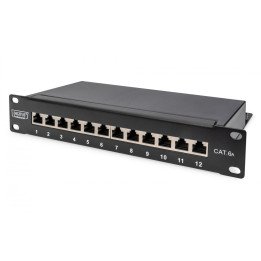 DIGITUS DN-91612S-EA CAT 6A ekranēts sadales panelis 12 porti 1U 10"