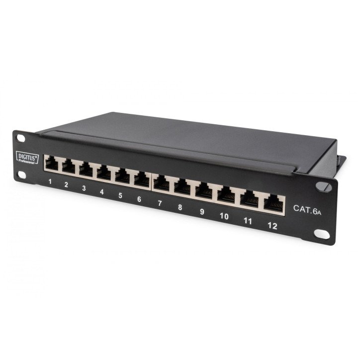 DIGITUS DN-91612S-EA CAT 6A экранированная патч-панель 12 портов 1U 10"
