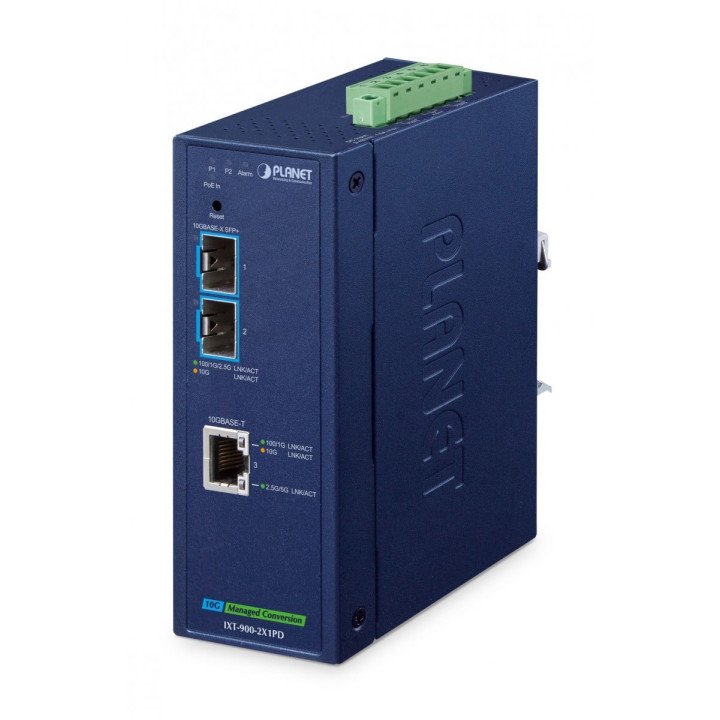 PLANET IXT-900-2X1PD Промышленный 2-портовый 10G оптоволоконный коммутатор IP40