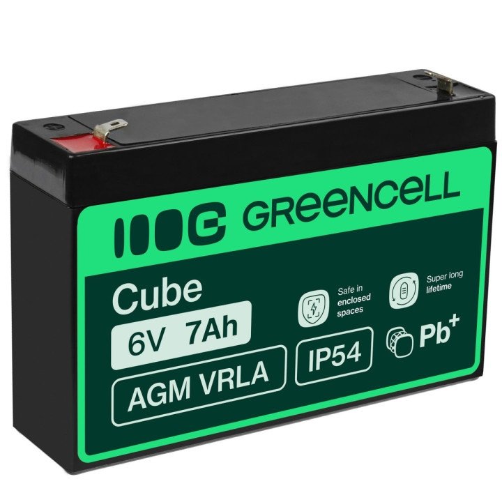 Green Cell AGM12 6V 7Ah VRLA akumulators signalizācijai