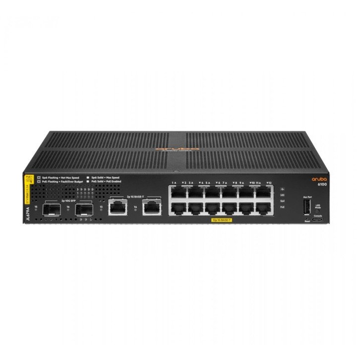 HPE Aruba 6100 JL679A 12-портовый PoE коммутатор 139W