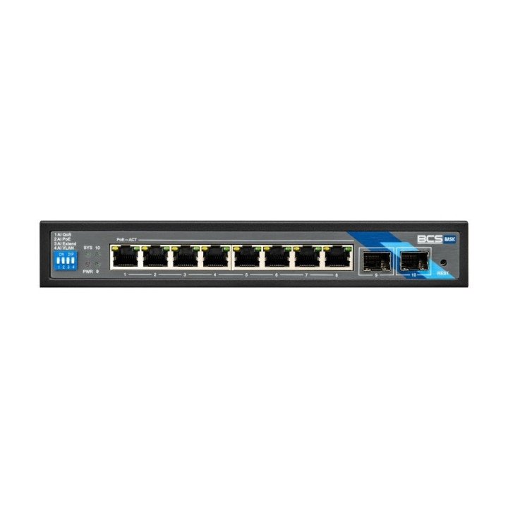 BCS BCS-B-SP08G-2SFP PoE slēdzis 8 porti Gigabit 96W SFP
