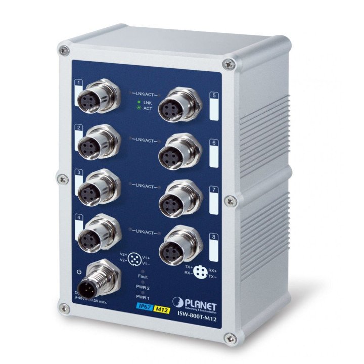 PLANET ISW-800T-M12 IP67 8-портовый M12 управляемый коммутатор