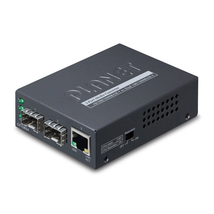 PLANET GT-1205A гигабитный медиаконвертер 1xRJ45 2xSFP