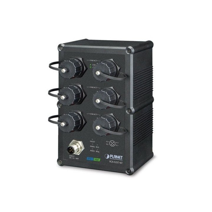 PLANET IGS-5227-6T IP67 rūpnieciskais 6 portu Gigabit pārvaldītais slēdzis