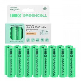 Green Cell GR10 Rechargeable Batteries 16x AA R6 Ni-MH 2600mAh